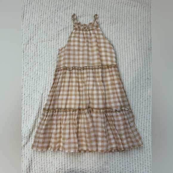 GB girls Other - GB girls plaid brown and white dress